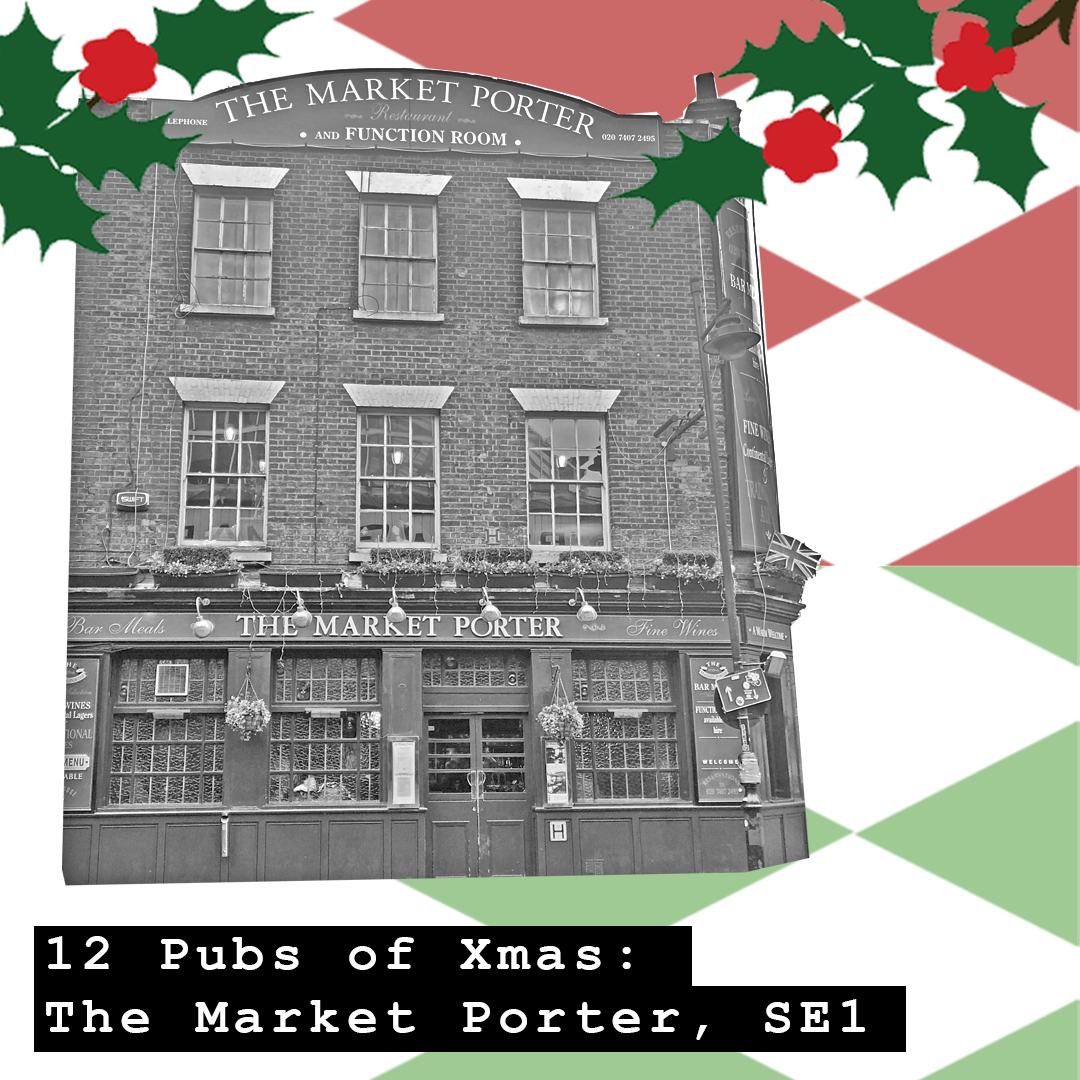PortobelloBeer's tweet photo. Can you name any other pubs that do last orders at 8.30am?@TheMarketPorter, Borough, opens early weekdays to serve traders an after work (morning) pint. Super traditional interior, with an incredible range of cask taps, usually including a couple of Portobello brews #12PubsofXmas https://t.co/26j3bZKglm