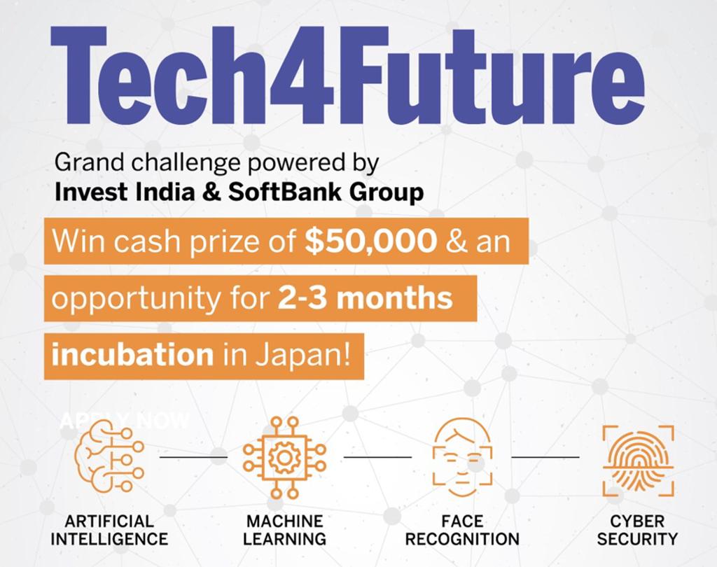 YourStoryCo's tweet image. Invest India &amp;amp; SoftBank Group join hands to support top Indian startups that have developed a global product in the fields of AI, ML, Face Recognition &amp;amp; Cyber Security.
 
Register for the #Tech4Future challenge: startupindia.gov.in/content/sih/en…