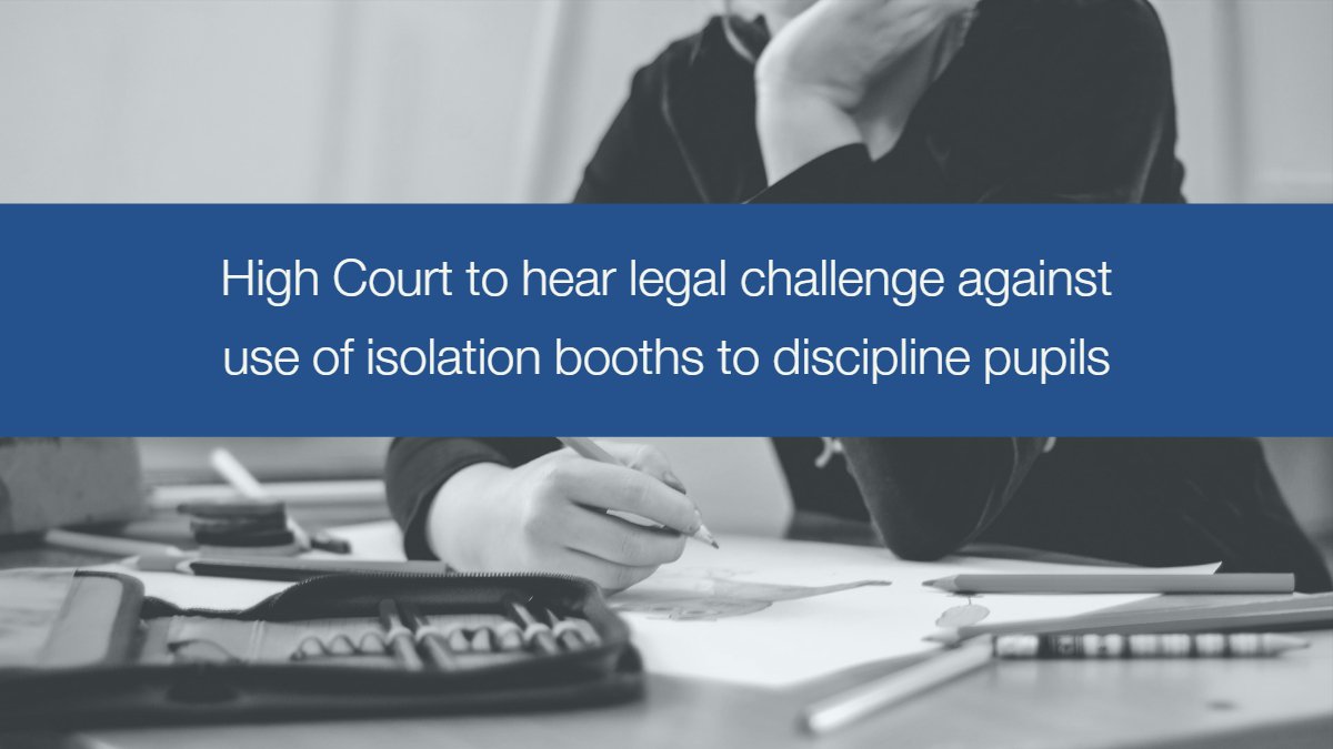 MatrixChambers's tweet photo. .@SarahHannett and @mark_greaves1 are acting for a pupil who was disciplined by his school by being sent to an isolation booth for a third of the last academic year. https://t.co/ChWGKlzgDf https://t.co/2XRbIXZQ1J
