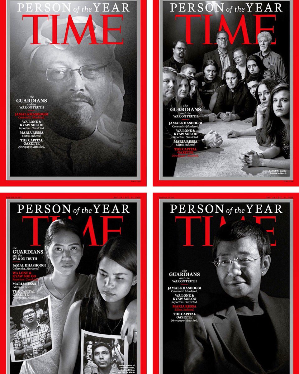 If it weren’t for journalists who, at times, risk their lives to keep us informed; we would be in the dark. There are some who like us there—in the dark—but the people on these covers and pages, do everything they can to shed light. Thanks <a href="/Time/">TIME</a>. <a href="/pressfreedom/">Committee to Protect Journalists</a>