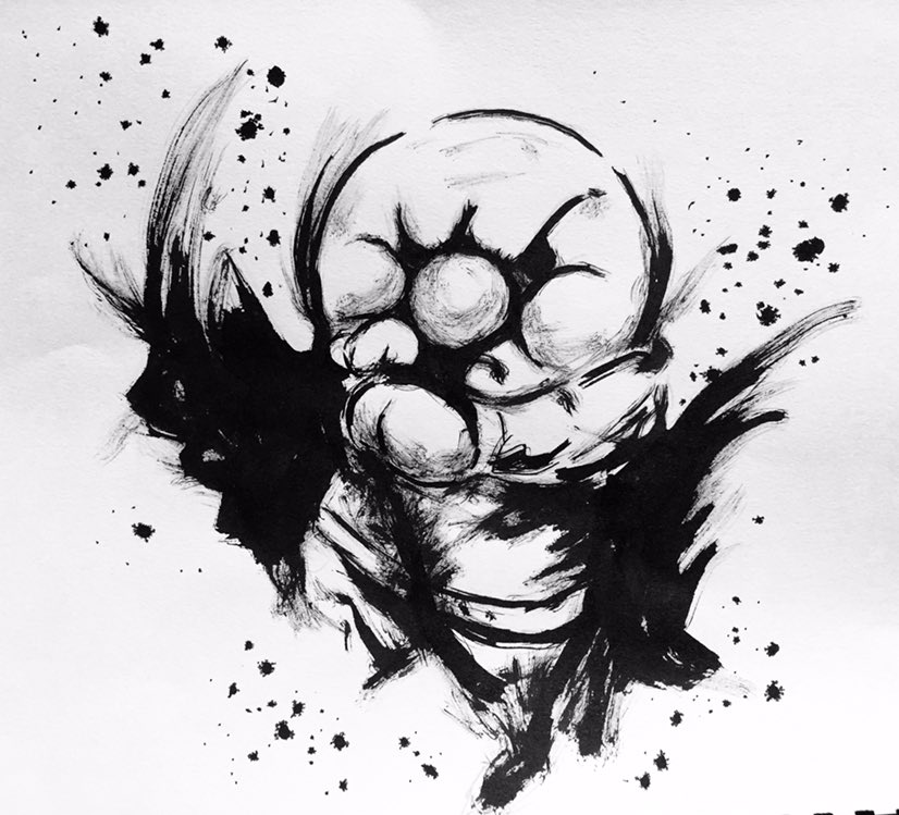 よねみつ On Twitter お馬 アンパンマン 模写 墨絵