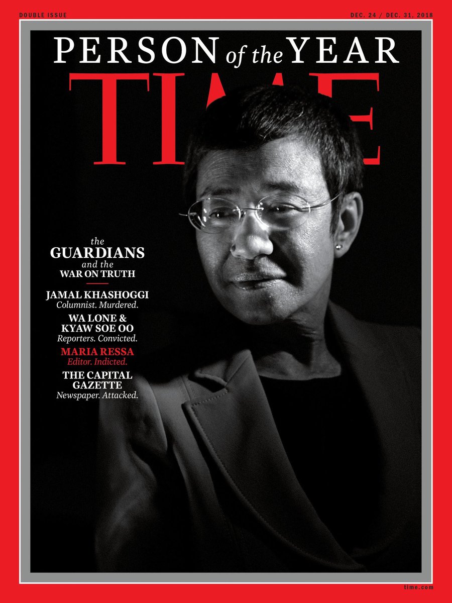 Benioff's tweet photo. Very proud of @TIME for making an extraordinary choice for Person of The Year. The Guardians—Jamal Khashoggi, the Capital Gazette, Maria Ressa, Wa Lone and Kyaw Soe Oo—are TIME's Person of the Year 2018 #TIMEPOY Congrats to @efelsenthal &amp; his remarkable team at @TIME! https://t.co/fGC1XPpsRs
