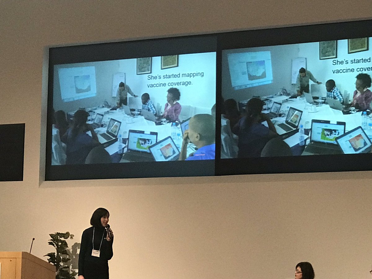 The_GDHN's tweet photo. Jessica Shearer explaining that Electronic immunization records help providers, policy makers, parents and children. @PATHtweets #GDHF18 https://t.co/yHqr8VggKc