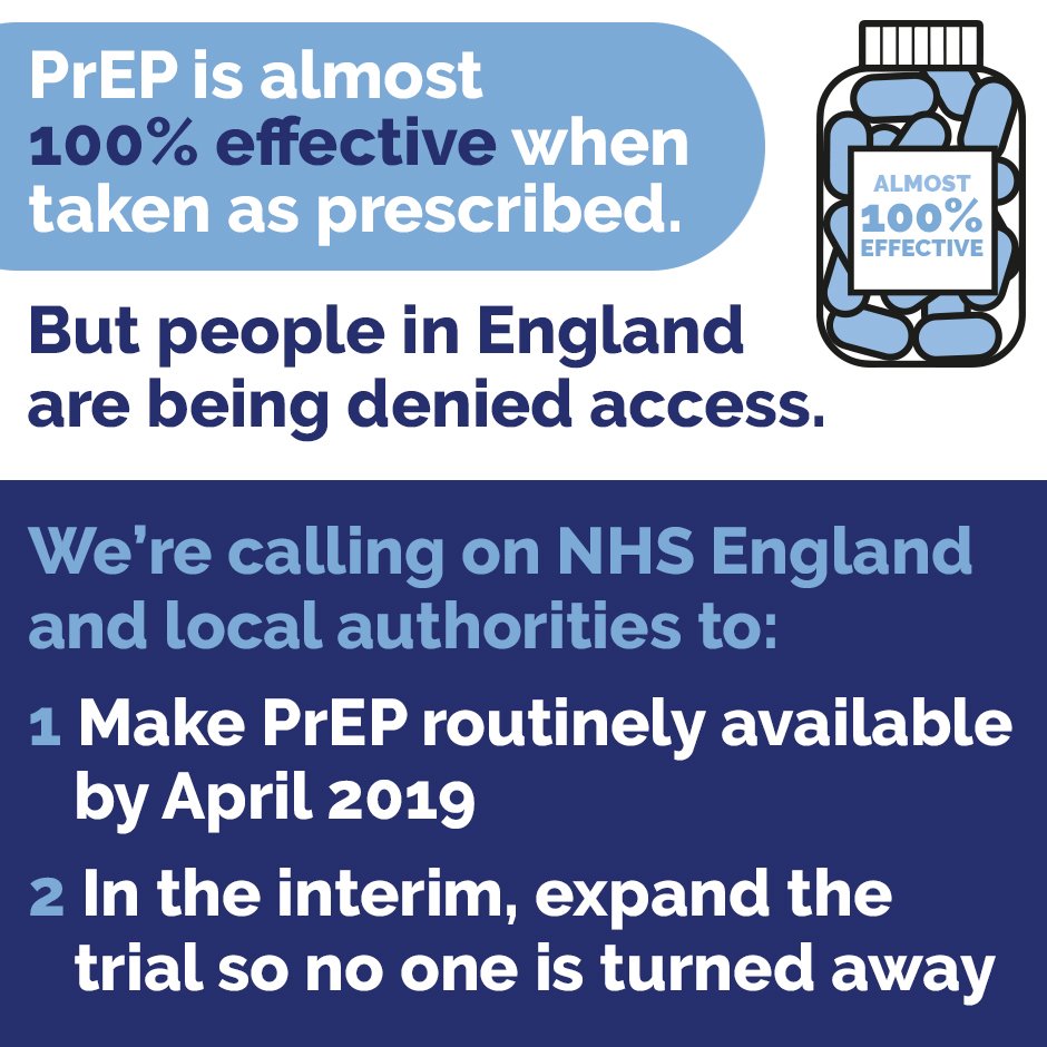 It’s unacceptable that individuals who have been refused access to the PrEP trial have gone on to be diagnosed with HIV. 🙅🏼‍♂️

We’re urgently calling for the trial to be expanded and PrEP to be made routinely available on the NHS.

RT to show your support.

#PrEPNow 💊