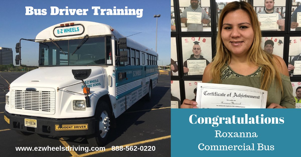 EZwheelsDS's tweet image. Bus Driver Training Congratulations Roxanna!#cdltraining #cdlclassb #passengerbus#Busdrivertraining #newcareer #drivingschool #njhttps://ezwheelsdriving.com/bus-driver-training/