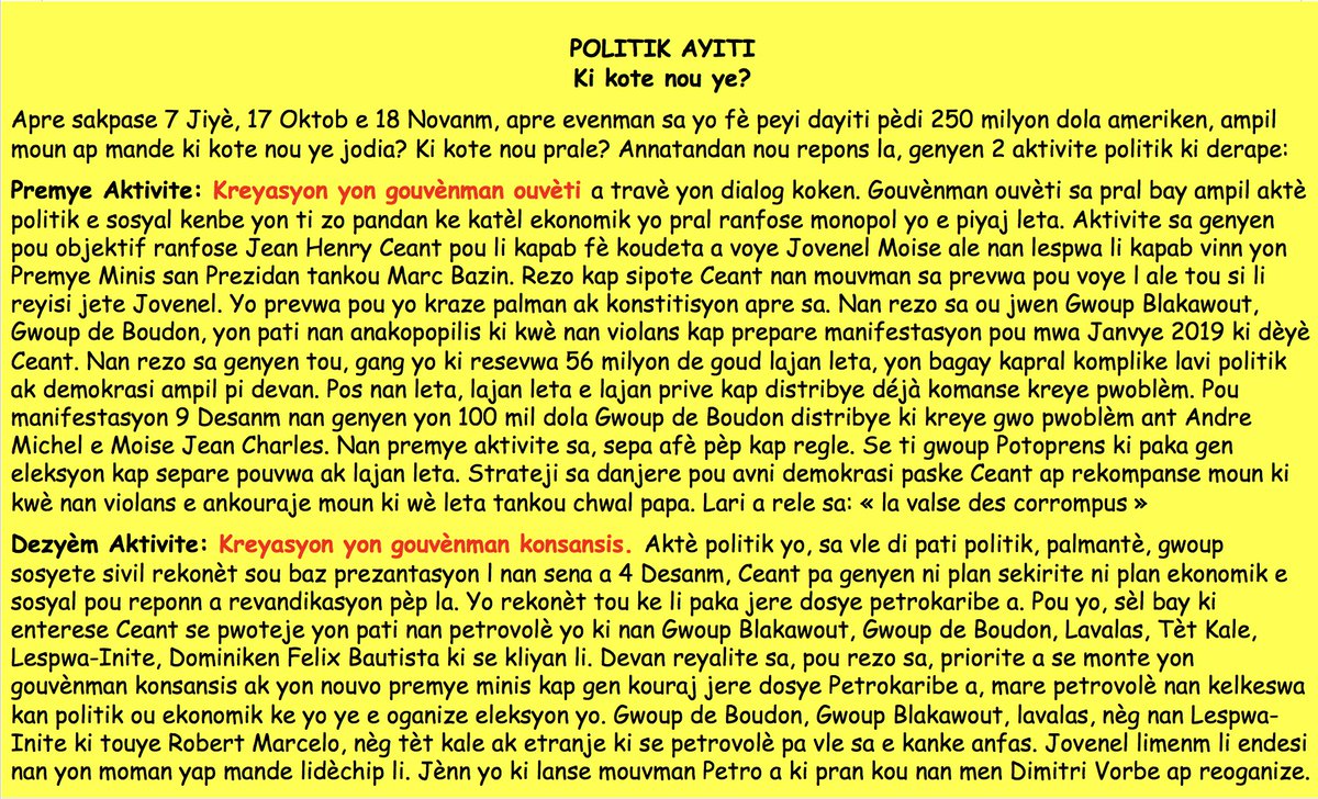 Stanleylucas01's tweet photo. #Haiti Politik Ayiti: Ki kote nou ye jodia? https://t.co/R7Yexx0h4A