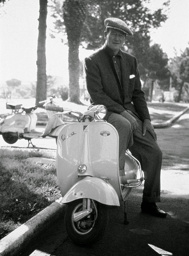 John wayne the Duke on Vespa