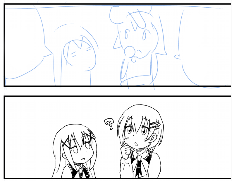 この下書き(?)からこの線画が出力できて「天才か…?」っつってる 