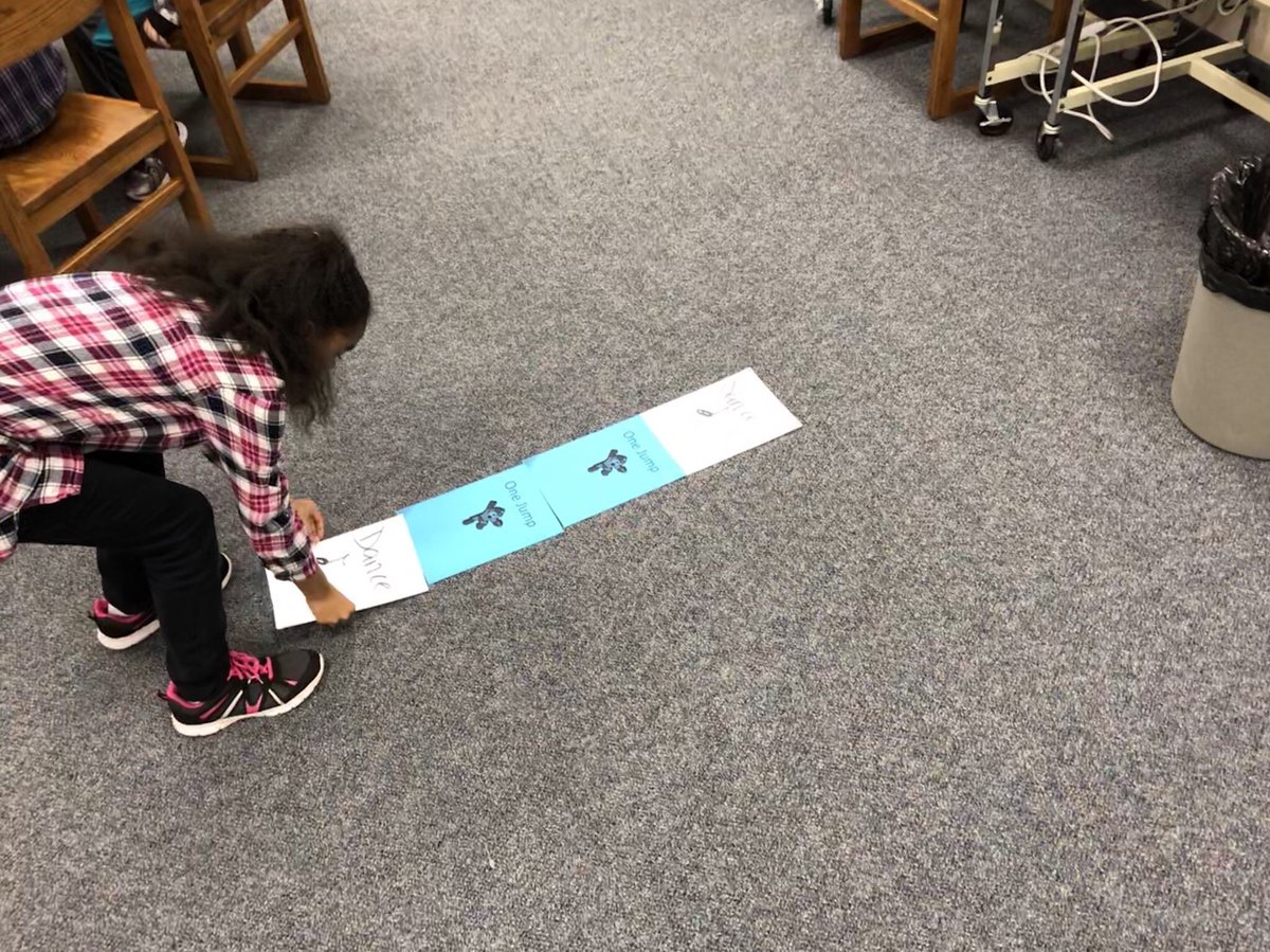 danvkoch's tweet photo. How do we learn to code? Well, by learning the basics first! @eileen_jenkin hosting a beginner’s coding workshop for students—using paper and instructions! #ccsbinnivates @CSMS_Media https://t.co/ZvJqBhQXt7