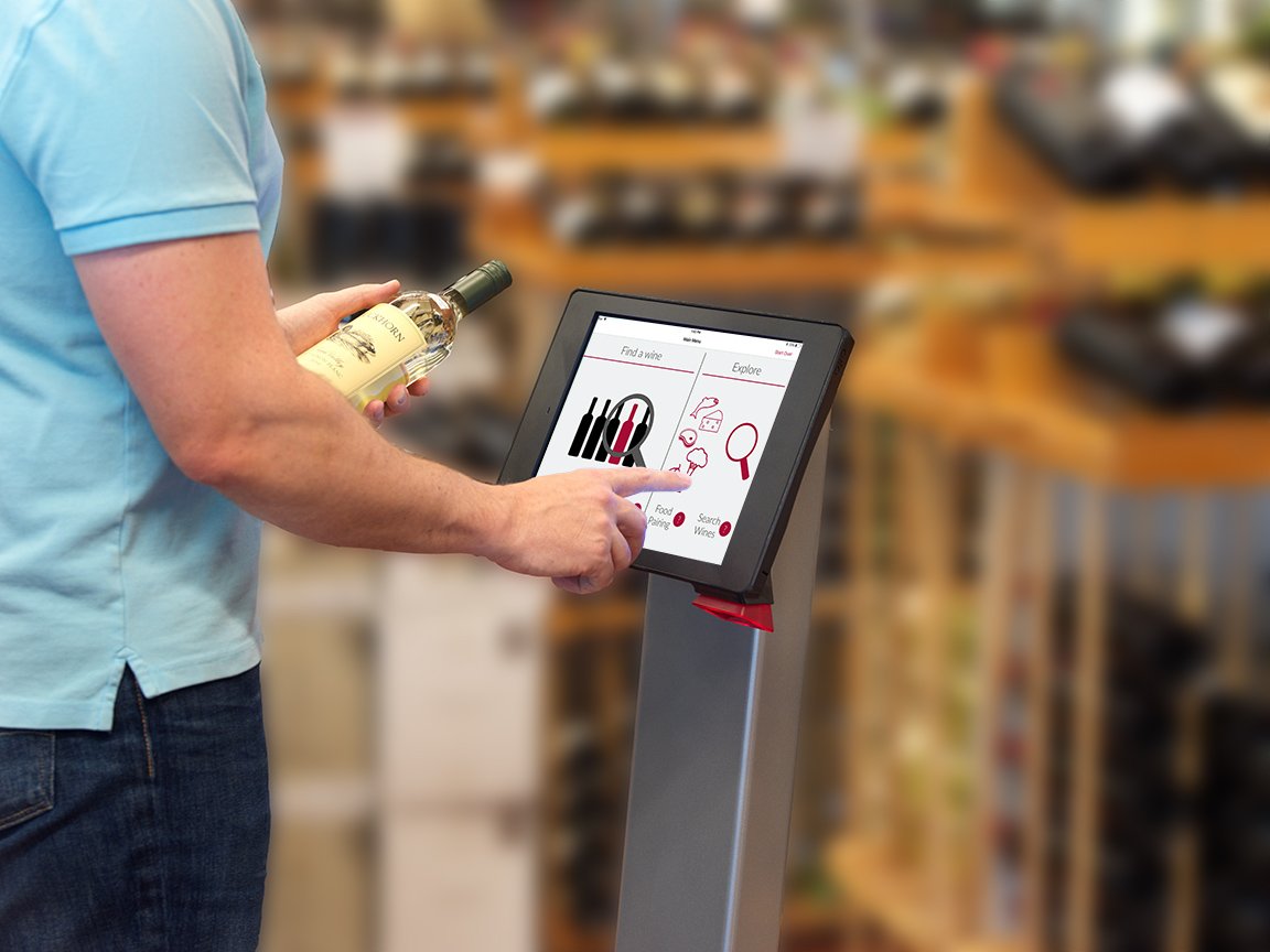 AilaTech's tweet photo. Aila partner @Tastry_AI takes the guesswork out of finding the right type of wine, perfume, and more. See how this always-on, in-aisle expert pairs with Aila's Interactive Kiosk at booth 1240 at #nrf2019. Read the case study here: 📘 https://t.co/xcN2OpMaGe https://t.co/JYHacJU3Ao