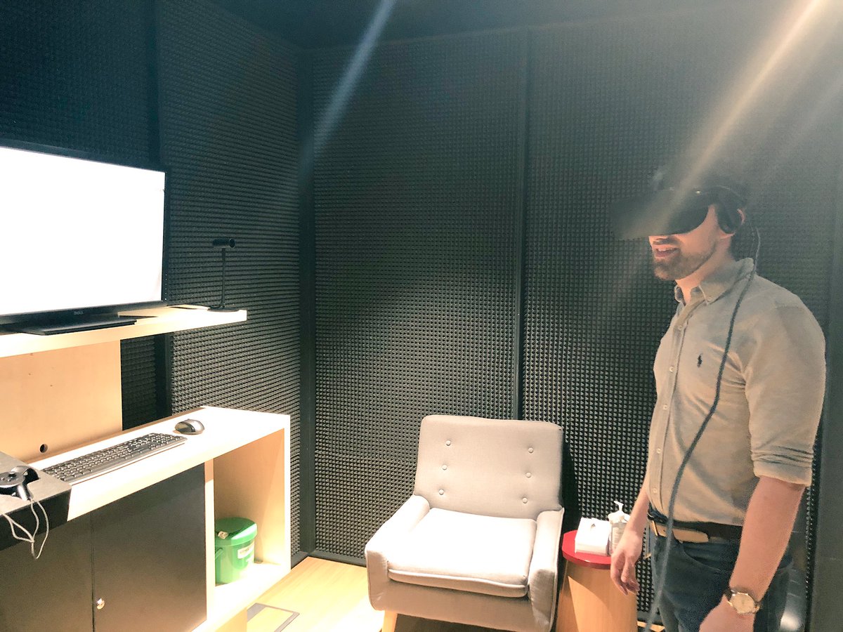 giaventi's tweet photo. Testing out the new @oculus headsets, amazing demos on how the device can be used in medical fields to treat ptsd, as well as education; providing richer interactive learning environments. Great stuff! https://t.co/1U7udlQfL0