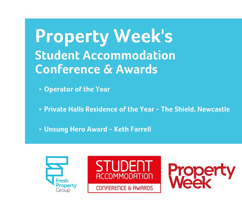 P.s. We are delighted to be shortlisted in several categories <a href="/PropertyWeek/">Property Week</a> 's Student Accommodation Awards tomorrow. Looking forward to hearing the winners announced at InterContinental London #FreshPropertyGroup #FreshStudentLiving  lnkd.in/gviN4hk