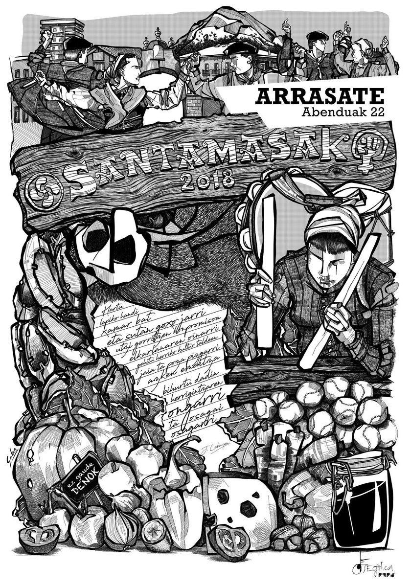Hemen dago, labetik atera berria!! #santamasak18 ko kartela!!
#Stm18 #santotomas18 #Arrasate #Mondragón #ilustración #ilustracionesdesegin