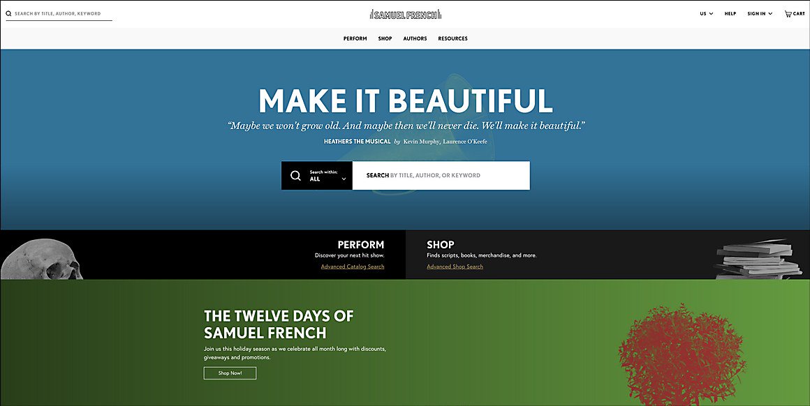 CommArts's tweet image. WEBPicks: @EngineDigital’s new ecommerce platform for publisher @SamuelFrenchNYC immerses users in the world of live theater. ow.ly/32Gk30mUzIc