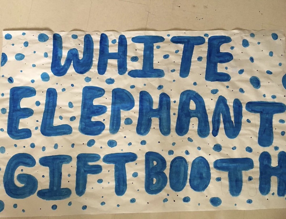 GetMoSpirit's tweet image. Don’t forget This year during winter fest there will be a  white elephant gift exchange. It will be held on december 14th during lunch. If you would like to bring a gift you can bring them on the 11th-13th before school, during lunch, and after school and the 14th before school!