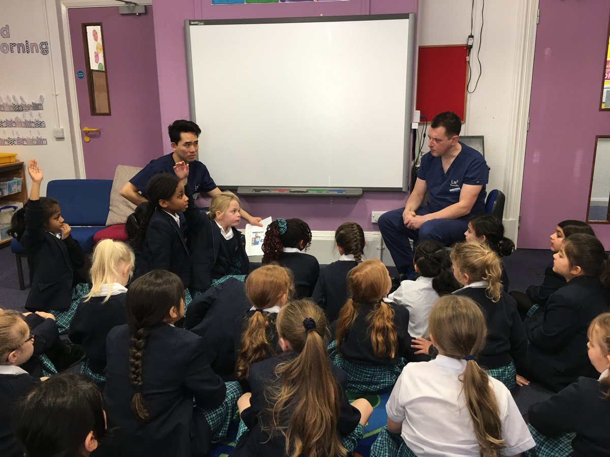 SheffieldHigh's tweet image. Say cheese! Year 3 had a visit from Dr Brogden and his colleague Andre, who taught the girls all about their jobs as dentists and how to maintain a healthy smile @GDST #gdstspirit #sheffieldgirls #dentistry