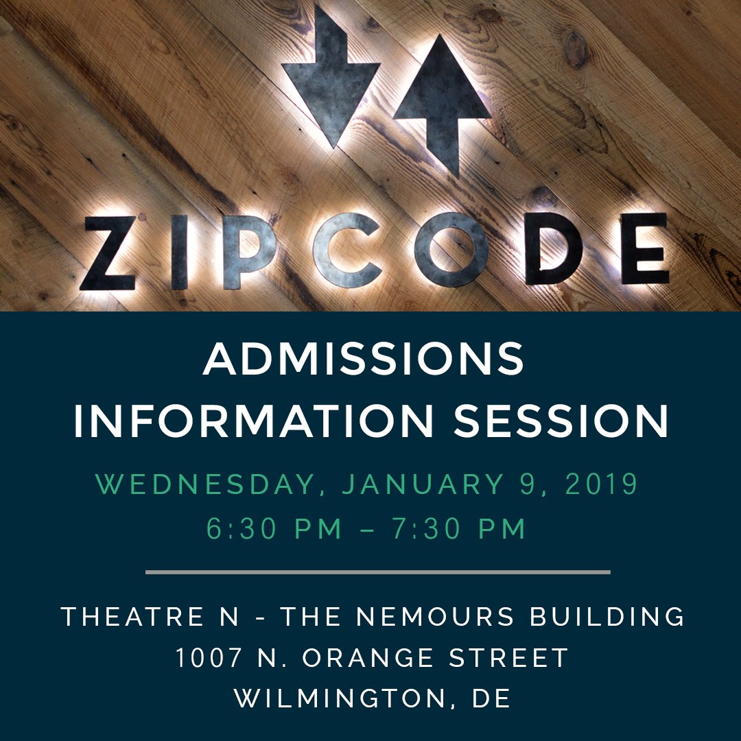 zipcodewilm's tweet photo. Start the new year with a success plan in motion! Attend our first admissions info session of 2019 and get details about our upcoming Spring boot camp cohort. #startwithzipcode #TechTuesday https://t.co/yw3mqS8GCy