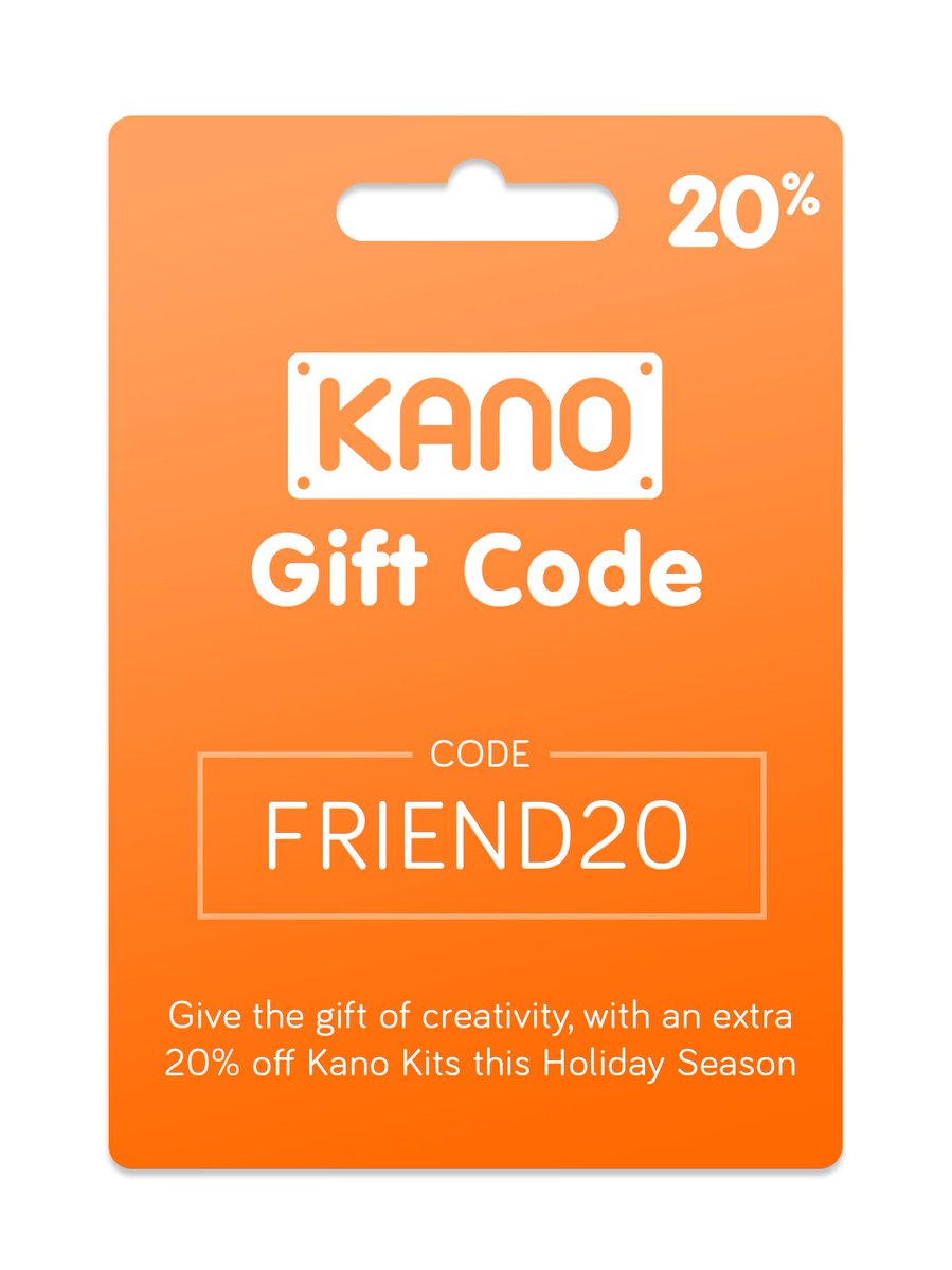 TeamKano's tweet image. Give the gift of creativity, with an extra 20% off ANY Kano Kit this Holiday Season, using the code &quot;FRIEND20&quot;. Only at Kano.me! getkano.co/2pG6mKe #KanoComputer #CodingWand #PixelKit #Gifting