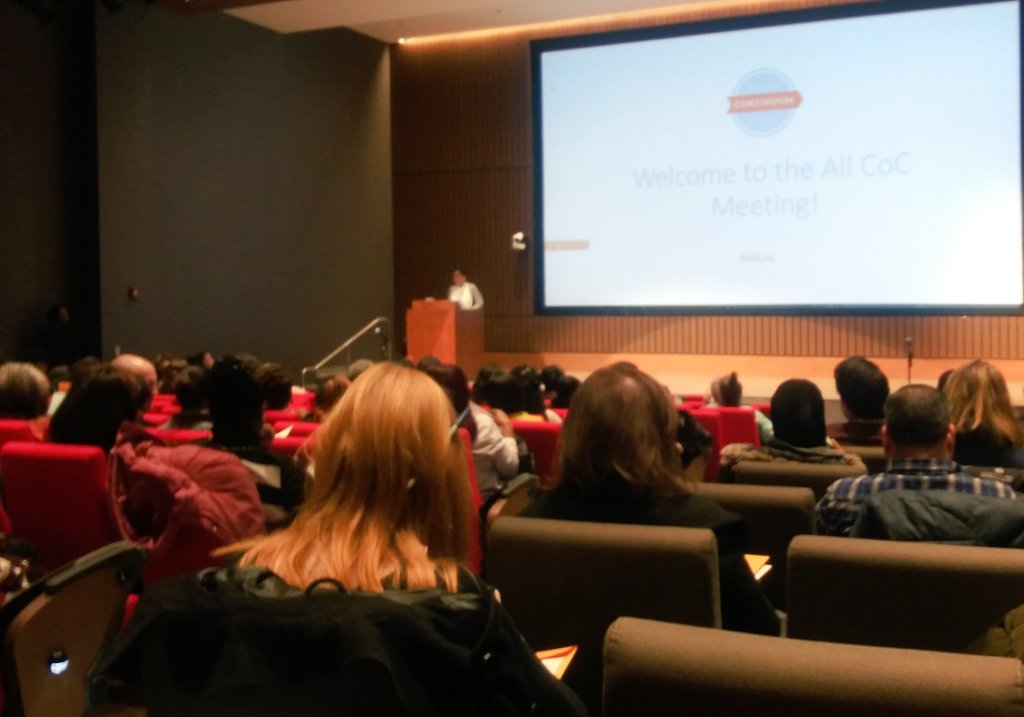 SSideman's tweet image. Commissioner Lisa Morrison Butler, the Chicago CoC Board Chair, reviews the Action Agenda while welcoming everyone to the Chicago All CoC meeting. #endhomelessness #AllCoC