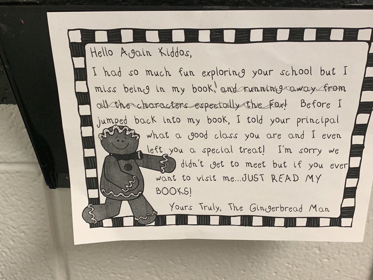 PrichardElemen1's tweet photo. Kindergarten Gingerbread Man hunt! Students were so excited to explore Prichard for clues! #pyjpride https://t.co/Hg10Ca78gY