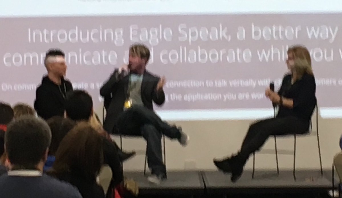 ConstanceE_L's tweet photo. Jared Arend and Myke Bates Eagle Speak creators, keynote CSI “slinging code” ⁦@officialSPS⁩ ⁦@mpoweringed⁩ https://t.co/fENRXKbq3Y