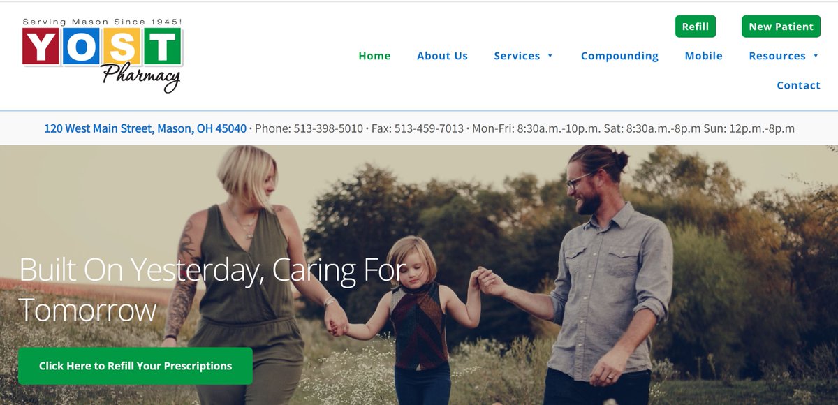 YostPharmacy's tweet photo. Check out our new look: We've updated our website to make it easier for you to use! https://t.co/qWPxbJsqfr #Mason https://t.co/7xDEuhqw0W