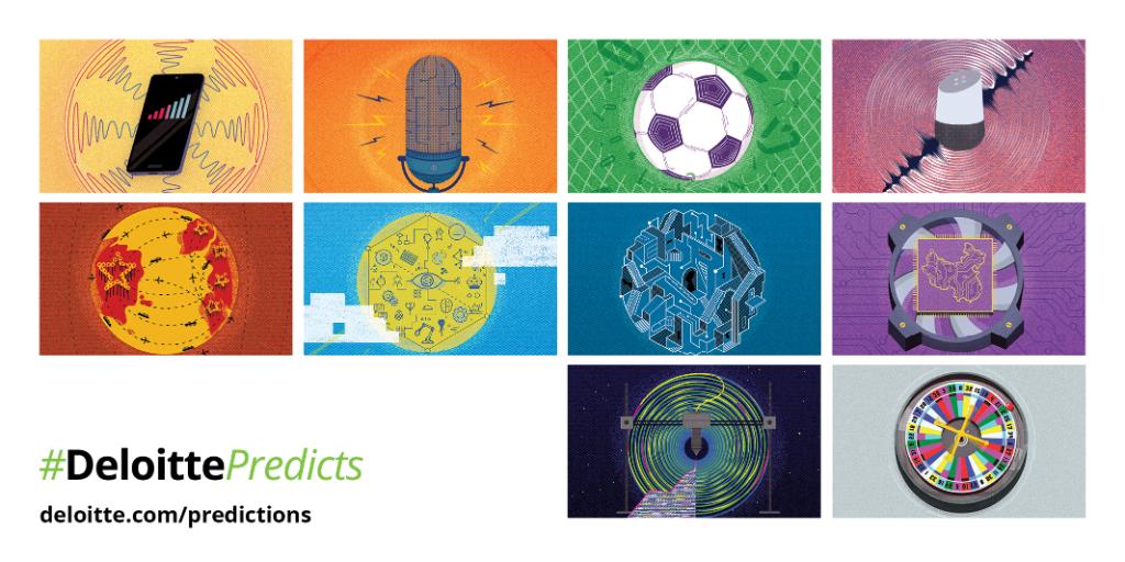 DeloitteTMT's tweet photo. 🔮 News from the future! We make 10 #tech, #media &amp; #telecom predictions that may transform or #disrupt how we live and work. #DeloittePredicts https://t.co/KKhIU14A5z https://t.co/DwwqblJhmi