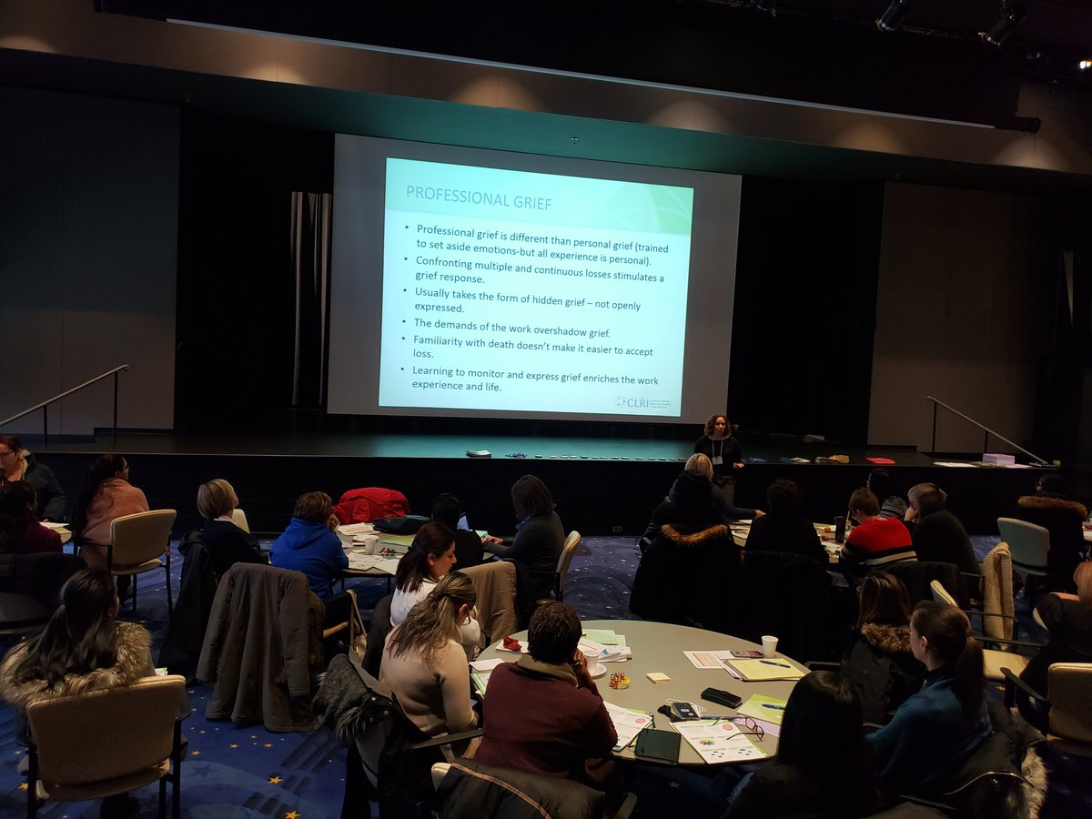 CLRI_LTC's tweet photo. Attendees learn how to be present and honour joy and suffering to increase resiliency when experiencing #grief in #longtermcare. Educator Day workshop lead by Tara Cohen from Champlain Hospice Palliative Care Program. #CLRIconnects #CLRItraining https://t.co/x3PmFAVhZQ