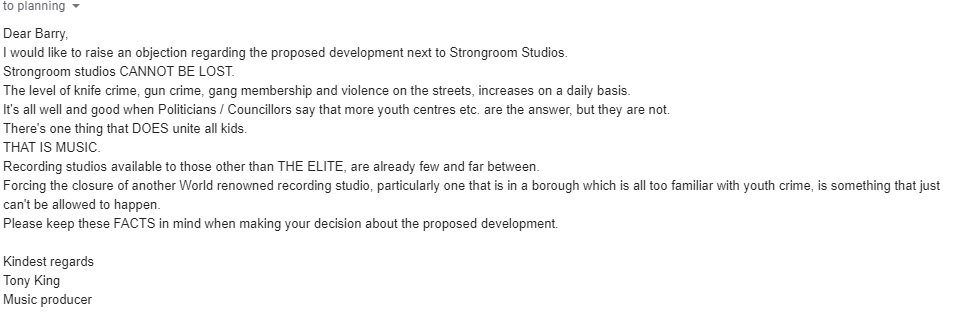 TonyMoorcroft's tweet photo. Here's my email.
Let's hope for the right result.
#savestrongroom https://t.co/qRaDN3AP5s