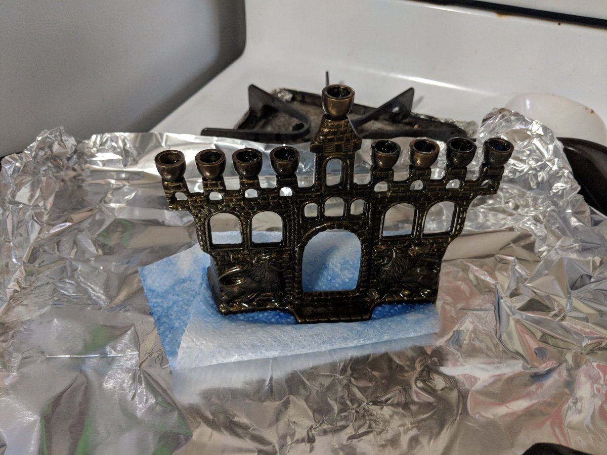 ariel_anders's tweet image. How to clean that pesky menorah now that Hanukkah is over? Cook it in the oven at 100F. #LazyProgrammer