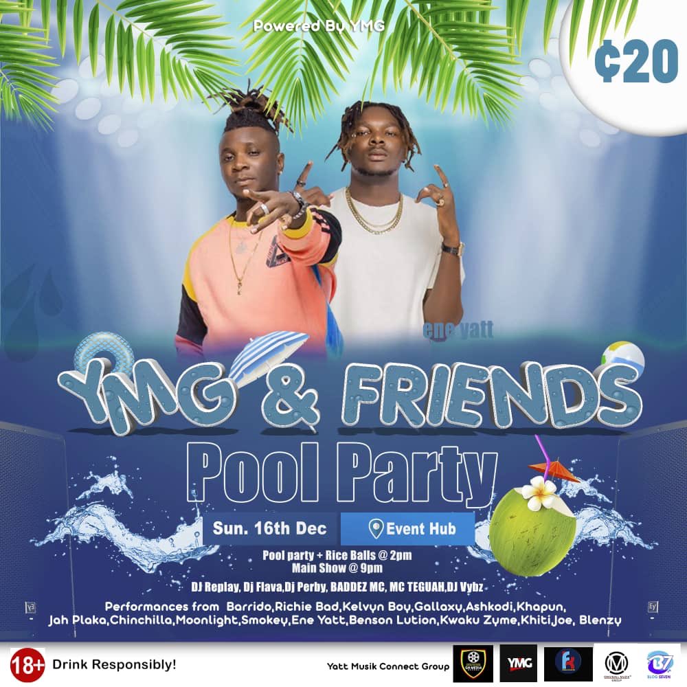 CandyPerlla's tweet photo. YGM &amp; Friends Pool Party.
Don't Miss This Moment With @ENE_YATT x @kelvynboymusic_x Gallazy and more at the Event Hub This Weekend.
#CubiqGh https://t.co/jfeNJlFxnU