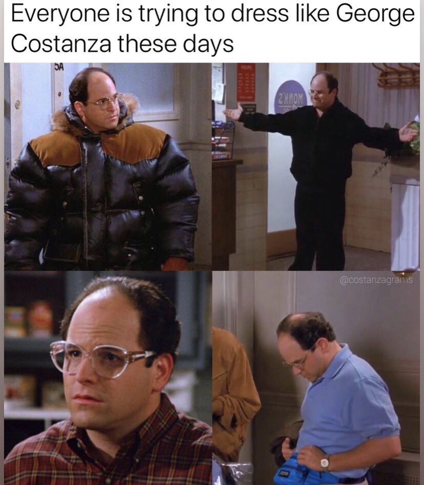 costanzagrams on X: George started every current fashion trend #hypebeast  #streetwear #streetstyle #seinfeld #supreme  / X