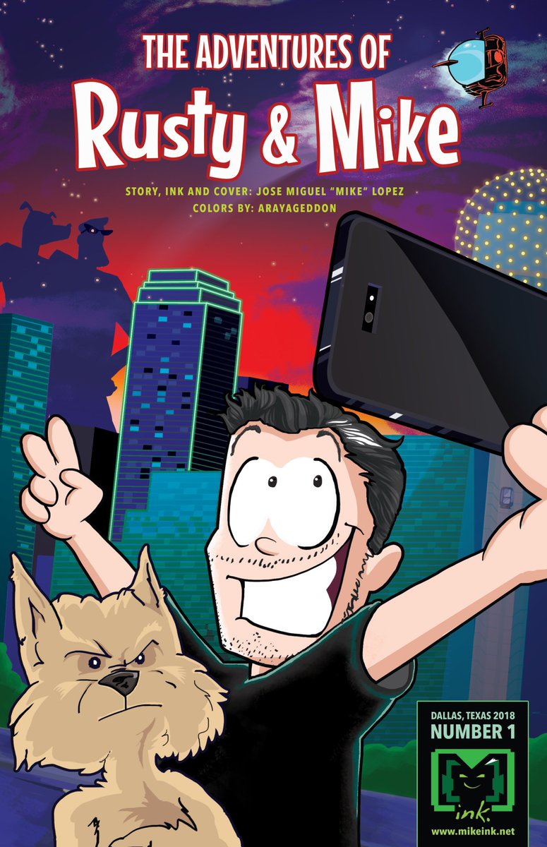 mikeink74's tweet photo. Thank you for all the people that are starting reading my new comic book: "THE ADVENTURES OF RUSTY AND MIKE" You can get it here!!! #Comics #Scifi #adventure #dogs https://t.co/jSZBdxUPIk https://t.co/aDV0PREslw