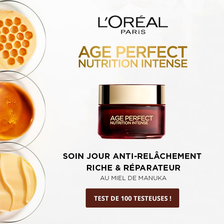 Tentez de faire partie des 100 chanceuses qui testeront le Soin de Jour Age Perfect Nutrition Intense. Profitez-en, c'est gratuit ! bit.ly/2PxgTA2