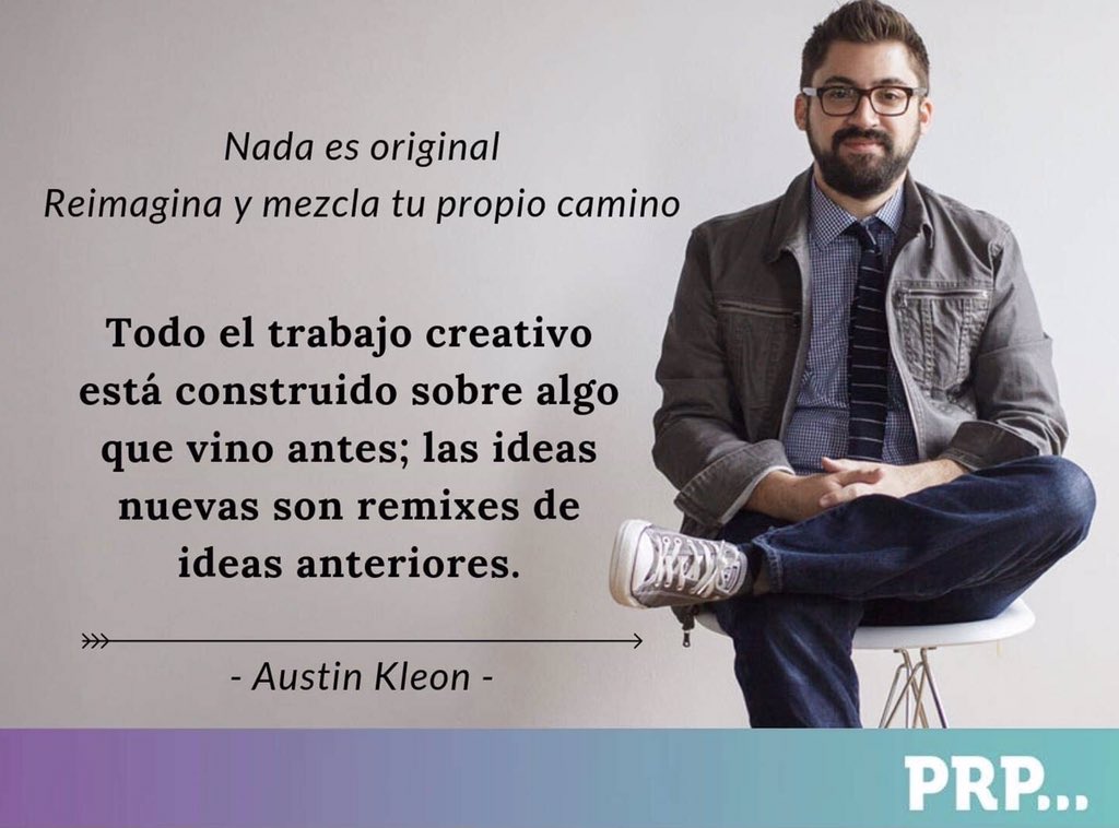 PRPmexico's tweet photo. La #creatividad es vital para generar muchas posibilidades que detonan en #innovación para darle valor a una marca. 💥
Aquí un tip de #AustinKleon, quien ha impulsado grandes proyectos en #DisneyPixar, #Google y #TEDx .🤓
#PRPQuotes #SteelLikeanArtist https://t.co/aqySsz9QZV