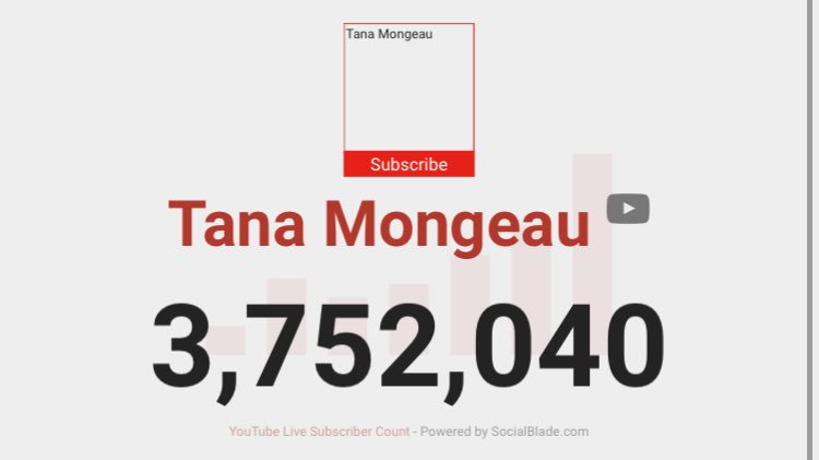 Tana mongeau live sub count
