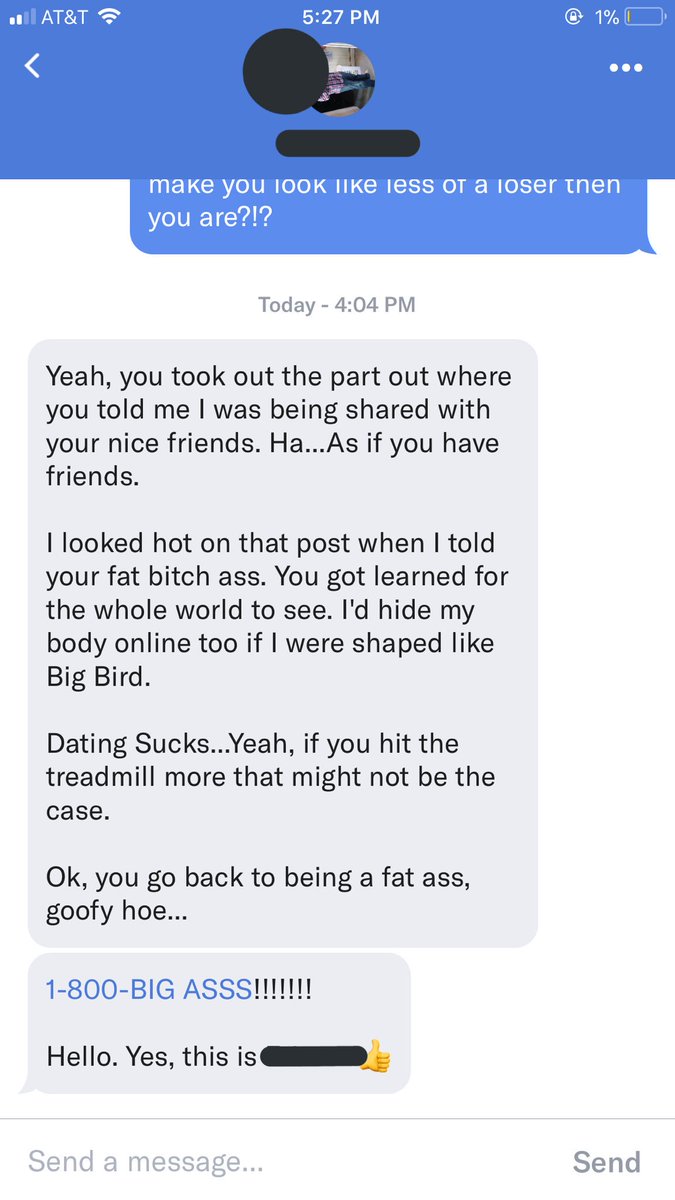 Some time passed and this is the message I got from him on a different dating site.