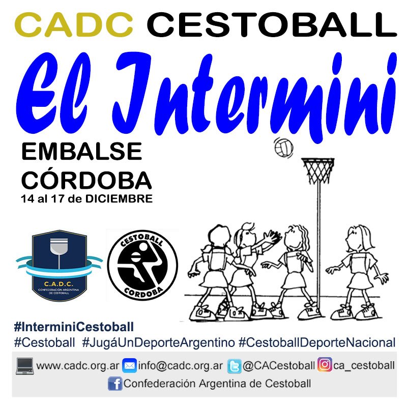 cestoballmax's tweet photo. #InterminiCestoball
#Embalse2018
14 al 17 de Diciembre.
#Cestoball
#JugáUnDeporteArgentino
#CestoballDeporteNacional
@DeportesAR @canaldeportv @TyCSports @tntodapasion https://t.co/EJcutCDSvF
