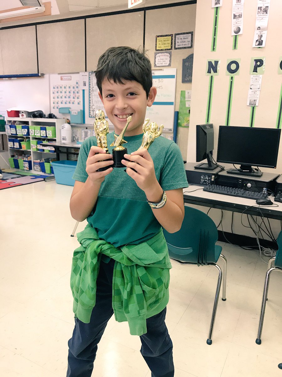 MrsGraham1A's tweet photo. When you get all 3 trophies for the week! 💯% in iReady Reading! 💯% Fact Fluency! Highest Reading Counts Points! #superstar #vikingvoyage19 https://t.co/v1y6cDyL4l