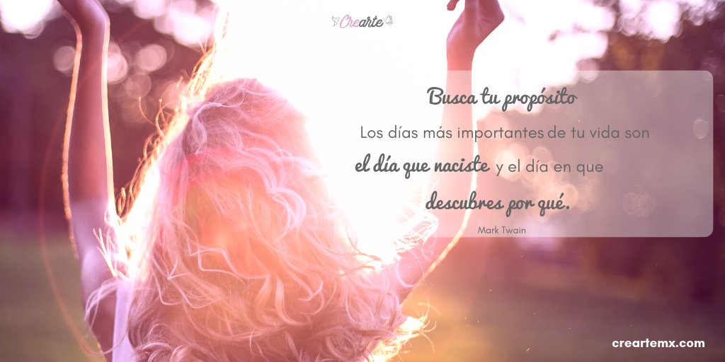 Crearte_mx's tweet photo. Tu propósito no es una respuesta absoluta, tu propósito es el motor para llenar tu vida de colores y posibilidades. Encuentra en cada día una actividad que ames, una canción que te encienda y un motivo diferente para seguir. ✨ #FelizMartes https://t.co/qSAbzjzOjX