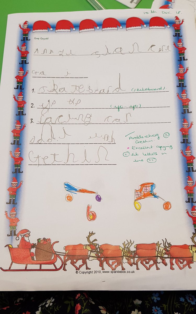 BubsyTownhill's tweet photo. Reception have been writing their letters to Sion Corn #Santa #thcreception #thccymraeg #thclanguage https://t.co/cn4JEeCDq6