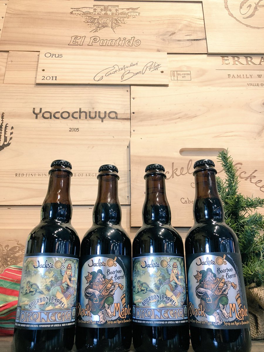 obryanswines's tweet photo. Back in stock from @JackieosBrewery β Bourbon Barrel Aged #OroNegro & #BlackMaple β 12.7oz Bottles $11.99 π» https://t.co/pl99QykZeT