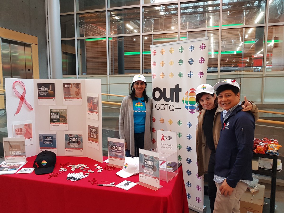 OutCBC's tweet photo. Our @OutCBC team in Vancouver also did an incredible job raising money for CanFAR. Amazing job May Saggu, Marie Villenueve and Leo Damian! #LGBTQ #OUTCBC #CBC #RadioCanada #CANfar https://t.co/COEg4LUz8Y