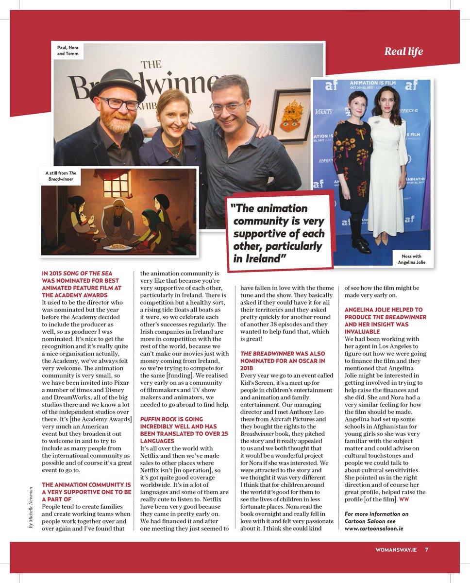 Cartoon Saloon (@cartoonsaloon) on Twitter photo Thank you to <a href="/Womans_Way/">Woman's Way</a> for this wonderful article. <a href="/PaulYoung99/">PAUL YOUNG</a> <a href="/nora877/">Nora Twomey</a> <a href="/tommmoore/">tomm moore</a> Thank you to <a href="/Womans_Way/">Woman's Way</a> for this wonderful article. <a href="/PaulYoung99/">PAUL YOUNG</a> <a href="/nora877/">Nora Twomey</a> <a href="/tommmoore/">tomm moore</a>