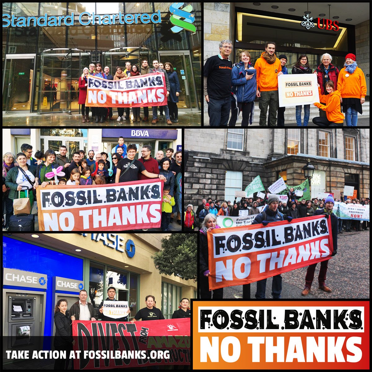 fossil_free_ch's tweet image. It’s #COP24 and while all eyes are on our governments we won’t let #FossilBanks slip under our radar - groups around the world have mobilised to say it loud and clear: #FossilBanksNoThanks!

#ClimateAction #ClimateJustice #FossilFree #ReasonsForHope