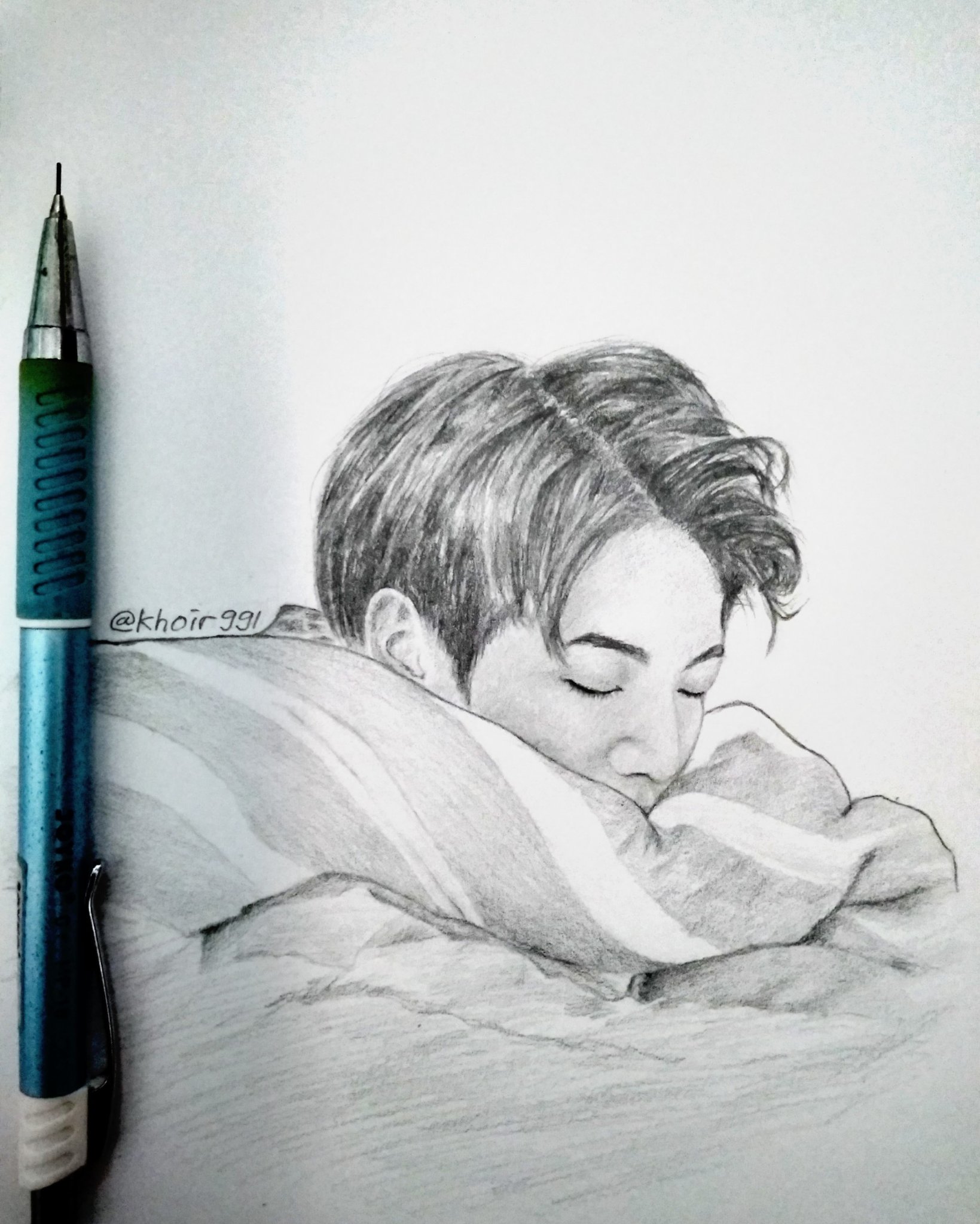 Pencil Sketch Of Bts Member Jeon Jungkook