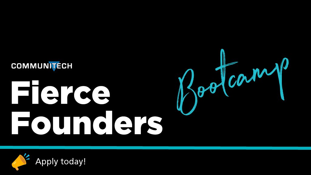 Communitech's tweet photo. #FierceFounders Bootcamp is a fast-paced business and personal growth program open to entrepreneurs with a tech-based company that have successfully launched their MVP. Apply today to receive hands-on mentorship from experienced entrepreneurs and experts.  https://t.co/fF1r5KbBJA https://t.co/qGPhKA8cbJ