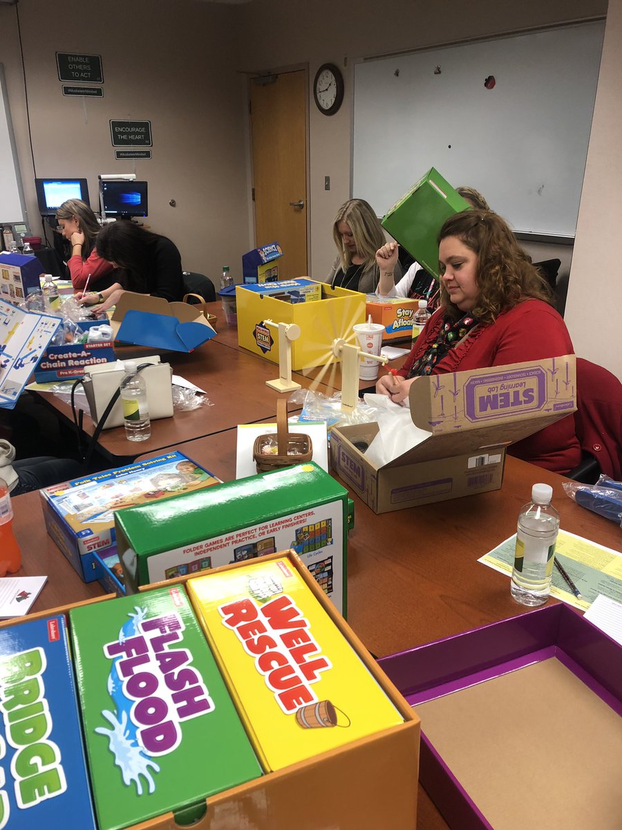 SHorsleyGC's tweet photo. K-2 GC teachers all got STEM kits to teach science and real life problem solving. Examples: flash flood, we’ll rescue, keep the rain out, create a chain reaction, keep it a float, and more. The teachers received training and said, “I love it!” Multiple times😊
#GCMusketeerWay https://t.co/sohmGYmdqB