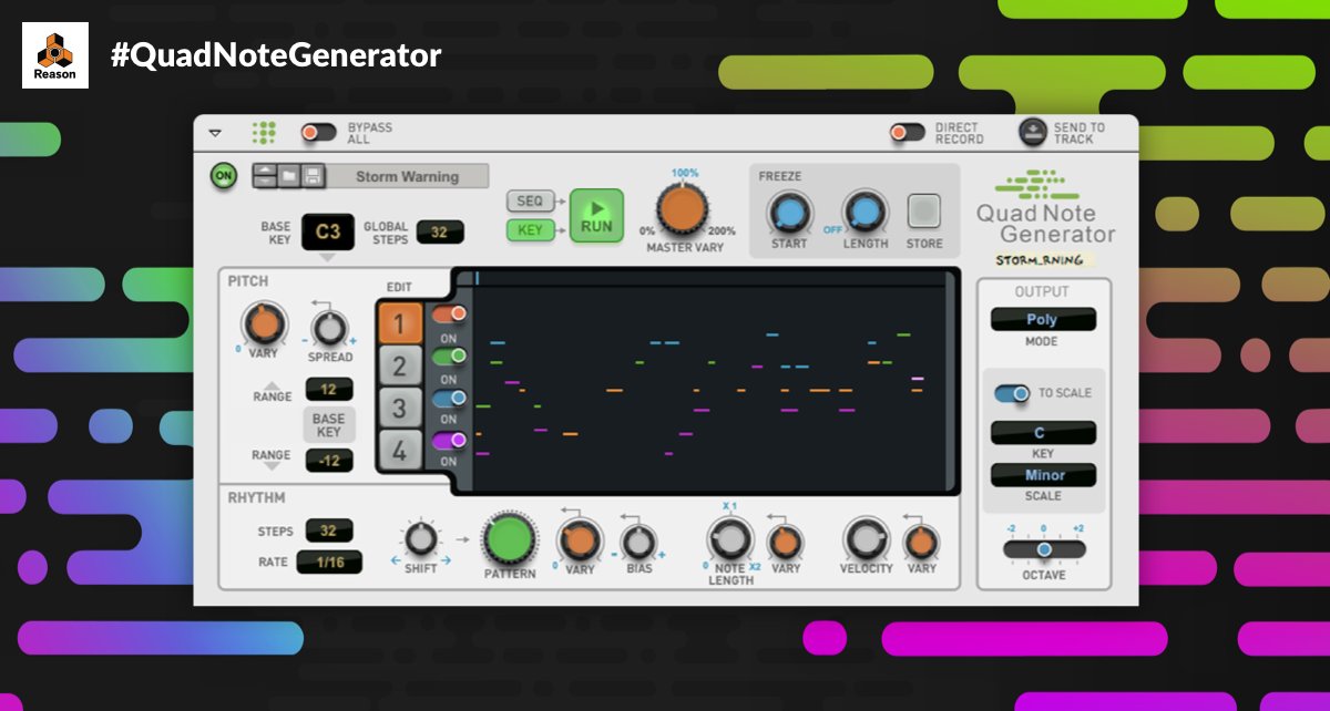 reasonstudios's tweet image. Let&apos;s hear what you can make with Quad Note Generator!

Share a video of you making music with Quad Note Generator, tag your post #QuadNoteGenerator and we&apos;ll repost our favorites!

Happy generating! 

Read more in the blog: buff.ly/2UsZCvf