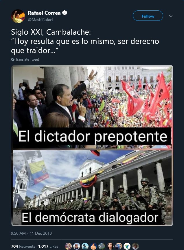 badpons's tweet photo. 🤣🤣🤣 Cuando andas hecho el digno y la foto que publicas de Carondelet rodeada de "soldados opresores afines a @Lenin" es del 2010 durante tu Gobierno jajajajaja
cc. @MashiRafael https://t.co/NrM8jA7jfb